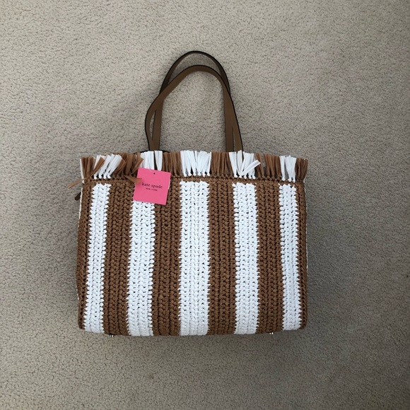 Kate Spade Sam Stripe Straw Tote - Picture 4 of 5